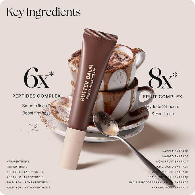 Nature Republic Honey Melting Lip & Butter Balm (DARK CHERRY CHOUX & DIRTY ESPRESSO) Set - Moisturizing Tinted Lip Balm, Peptides, Sheer & Glossy, Stocking Stuffers
