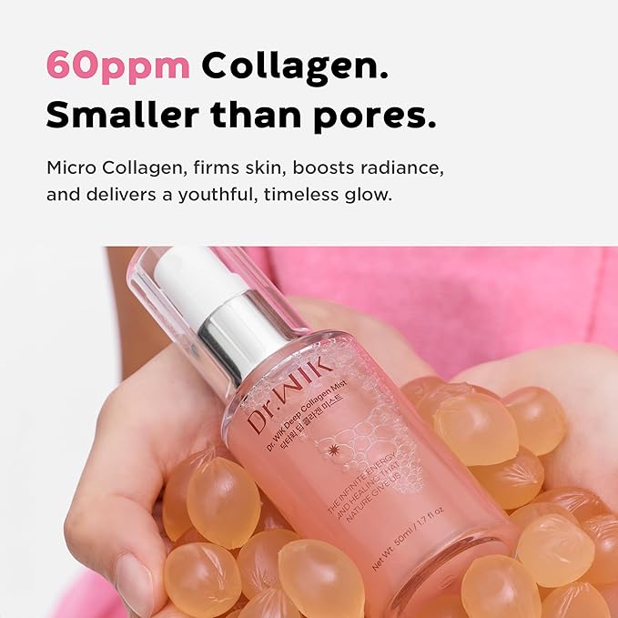 Dr.WIK Deep Collagen Hydrating Face Mist – Refreshing Moisture Facial Spray for Dry Skin | Wrinkle Care & Anti-Aging with Panthenol & Adenosine | Fine Toner Mist | Korean Skincare (50ml / 1.7 Fl Oz)