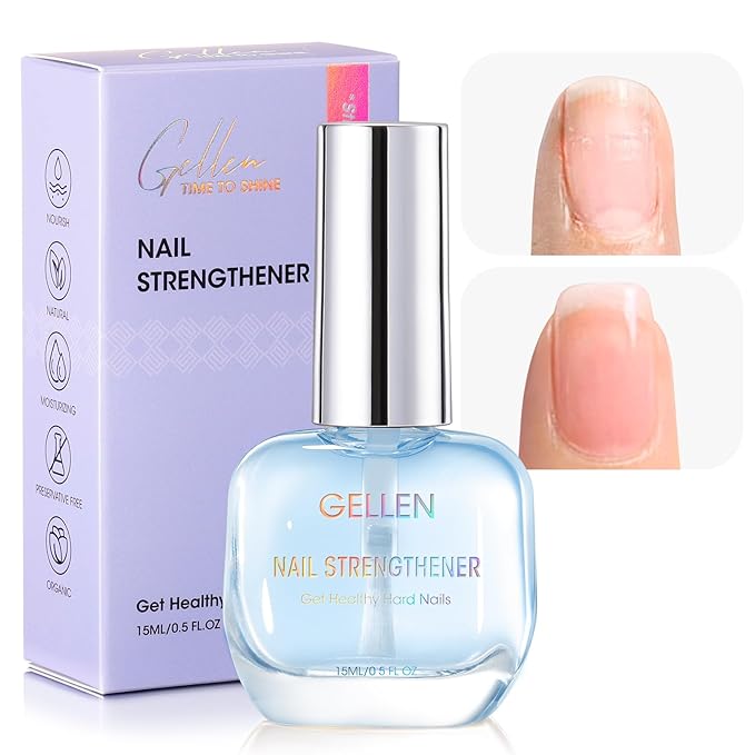 GELLEN Nail Strengthener Ocean Scent, 8-In-1 Pro Care Nail Repair Growth Serum for Thin Damaged Nails, Air Dry Clear Finish, Non-Polish, Keratin Calcium Nourishes Strengthens & Growth