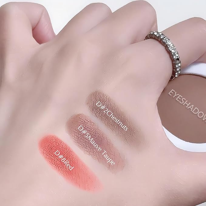 Red Eyeshadow Palette - Single Matte Eyeshadow Silky Pressed Eye Shadow Powder, Compact Lightweight Blendable Neutral Eyeshadow, Daily Matte Eyes Makeup, #08