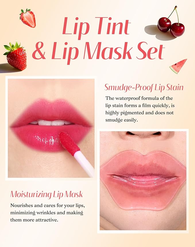 bayfree Lip Tint Stain Set, Lip Stain Long Lasting Lightweight Waterproof, Transfer-Proof, Non-sticky, Lip Makeup Matte Finish