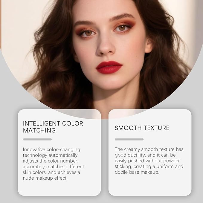Foundation for Older Women | Mushroom Head Air Cushion CC Cream - BB Cream Full Coverage Makeup Foundation Long Lasting Waterproof Hydrating Lightweight (Dark brown)