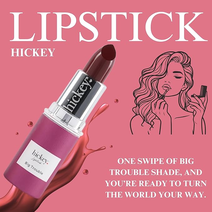 Hickey Lipstick Organic Refill – Mile High Perfect Red & Big Trouble Berry Wine – Long Lasting Lipstick for Women, Highly Pigmented, Hydrating & Moisturizing Lipstick – Gluten-Free & Vegan