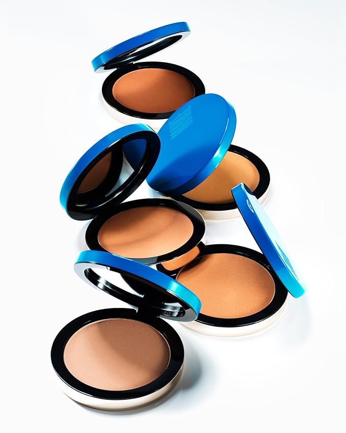 MAKE Beauty Skin Mimetic Microsuede Bronzer Powder - Matte Bronzing Powder Contour, Buildable Formula, Non Comedogenic, Long Lasting Color. Shade - Lunar for Fair to Light Skin