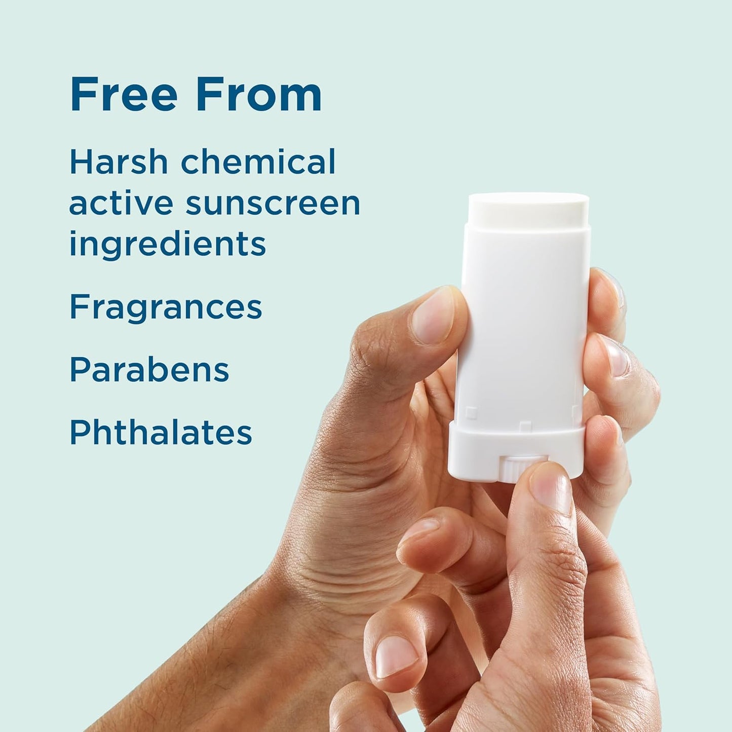 Sensitive Mineral Sunscreen Stick with Zinc Oxide, SPF 50+, Water Resistant, UVA UVB Protection Easy to Apply, Fragrance Free, 0.5 Oz