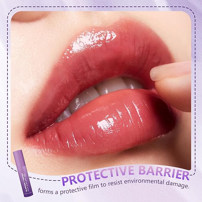 2PCS Lip Plumper, Hydrator Lip Balm, Volumizing Gloss with Anti-Aging Ingredients, High-Shine Moisturizer for Smooth, Plump Lips, Cooling & Non-Sticky Formula