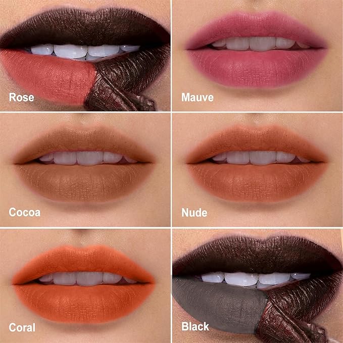 OETUIOW Lip Stain Peel Off, Lip Liner Moisturizing Long-Lasting & Waterproof, Transfer Proof & Plumping, Non-Stick Cup,3PCS Nude&Rose&Mauve