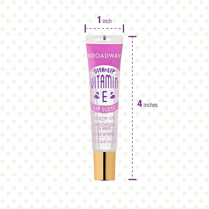 Ruby Kisses Broadway Vita-Lip Clear Lip Gloss (7 Pack) Ultra-Hydrating & Soothing Formula with Vitamins, High-Shine Non-Sticky Finish Lip Balm with Honey, Argan Oil, Shea, Mango Butter, Cherry, Peach
