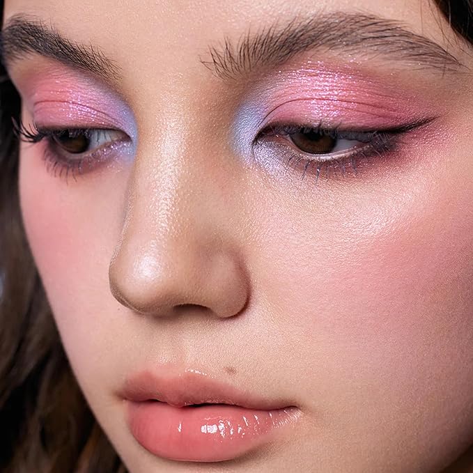Flower Knows Shell's Jewel 6-Color Makeup Palette,Pink Blue Eyeshadow with 4 Matte + 2 Shimmer Shades,Blendable Smooth Cute Eye Makeup,0.23 Oz(02 Mermaid's Tears)
