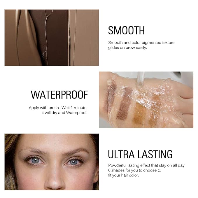 SACE LADY 3D Eyebrow Gel Long Lasting 24H Waterproof Smudge-proof Brow Cream Makeup Kit (03 BLACK BROWN, 0.2Fl Oz)