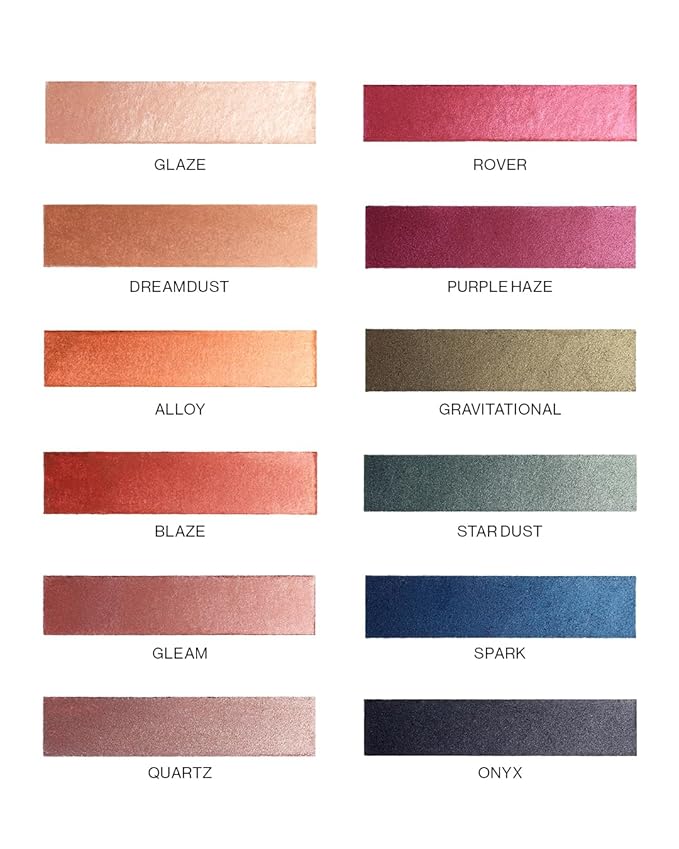 MAKE Beauty Multi-Chromatic Eye Shadow. Metal Reflecting Luminous Foil Finish Creamy, Buildable, Dimensional Long-wear, Crease-proof Powder Eyeshadow, Multichrome Shade - Blaze, Bronze