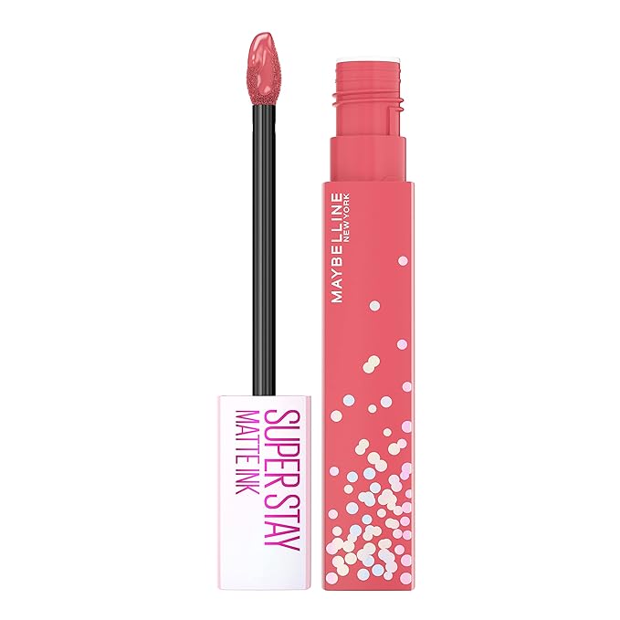 MAYBELLINE New York Super Stay Matte Ink Liquid Lipstick, Transfer-Proof, Long-Lasting, Limited-Edition Birthday-Cake-Scented Shades, Guest of Honor, 0.17 Fl Oz