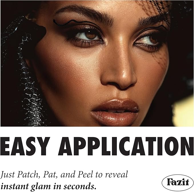 Fazit Makeup Patches - Halloween Serpent Eye Wings - Glow Up Make-Up Patches - Cute Glitter Makeup Accessories for Women - Cosmetic Glitter for Face