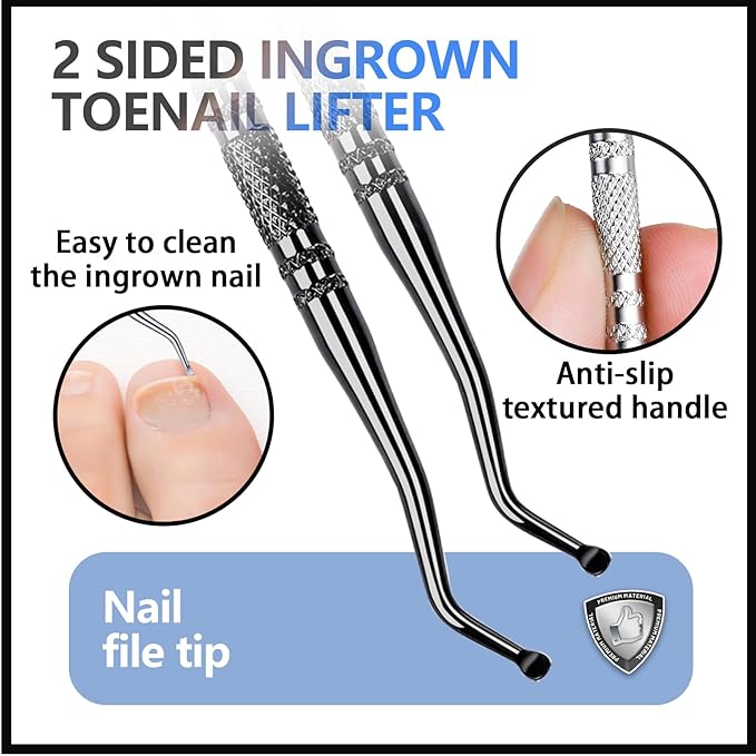 Teenitor Ingrown Toenail Removal Kit, Ingrown Toenail Treatment, Ingrown Toenail File and Lifters, Ingrown Toenail Clippers, Cuticle Trimmer Cuticle Cutter, Ingrown Toenail Tools Kit
