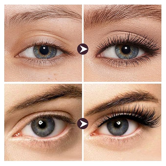 Iron Wand Mascara,Waterproof Metal Wand Mascara Tubing, 3D Curling Metal Wands Mascaras Black Washable, Long-lasting 3D Curling Eyelash, Smudge Proof & No Flaking (Black-2 * 2)