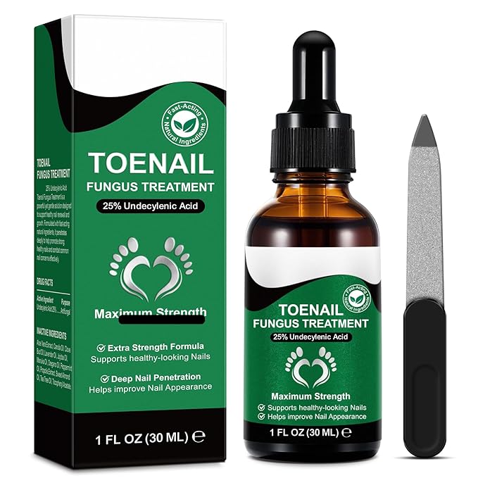 Toenail Treatment with 25% Undecylenic Acid, Nail Renewal, Promotes Nails Health,Enrich Jojoba Oil and Vitamin E Nourish Nail & Skin,Safe & Gentle Repairing Damaged Nails