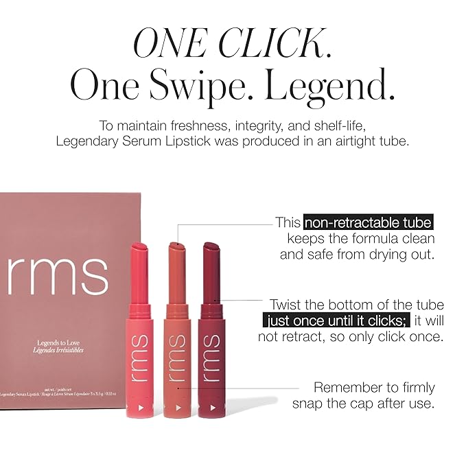 RMS Beauty Legends to Love Kit - Lipstick Set, Lip Tint Makeup Gift Set, Lip Color Gift Ideas, Lip Stain Make Up Kit Beauty Gifts for Teens & Women