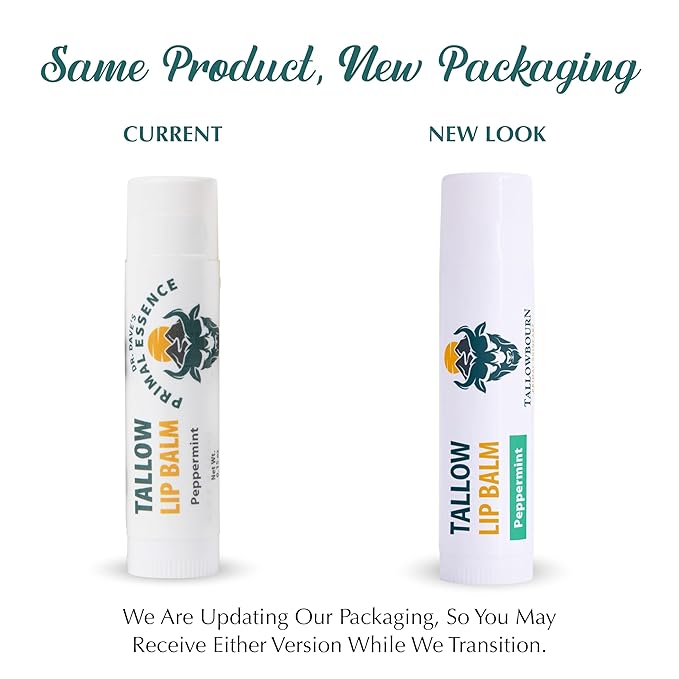 Moisturizing Tallow Lip Balm – Grass-Fed Beef Tallow with Organic Coconut Oil, Beeswax, and Vitamin E – Lip Balm Set – Variety Pack – Travel Essential – 3-Pack