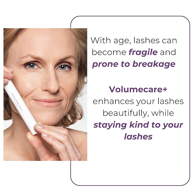 Rumi Cosmetiques VolumeCare+ Mascara For Mature Women - Extreme Length and Volume 2-in-1 Formula - No Clumps or Flaking, Long-Wearing, Hypoallergenic Mascara For Sensitive Eyes (Natural Black)