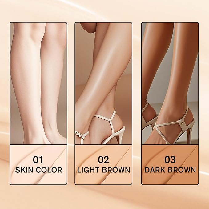 Leg Makeup Waterproof No Transfer,Flawless Full Coverage Legs Body Scar Tattoo Cover Up Makeup Waterproof Long Last Concealer for All Skin Tones. 02# Medium