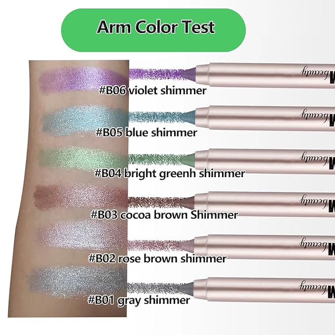 Violet Eyeshadow Stick, Blendable Creamy Eye Brightener Stick, Waterproof Eyeshadow Pencil Long Lasting Crayon, Smooth Shimmer Eye Shadow Highlighter Eye Liner Makeup.#B06 violet shimmer
