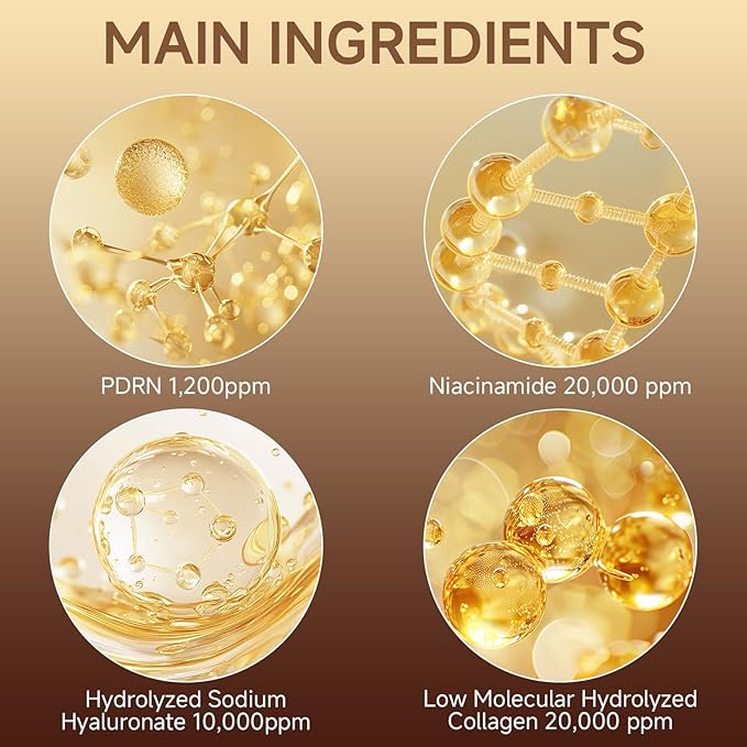 PDRN Serum Cream, 99% Pure Salmon DNA PDRN Advanced Face Moisturizer Cream with Collagen Hyaluronic Acid Niacinamide for Glass Glow Skin Hydration Uneven Skin Tone，20g, Unscented