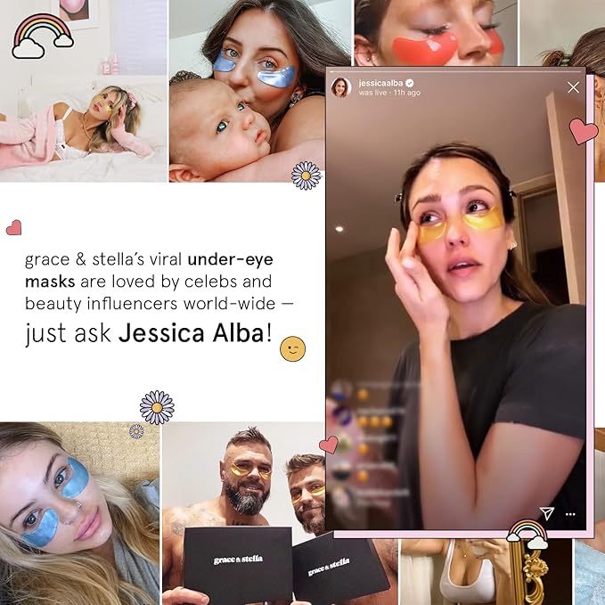 grace & stella Award Winning Under Eye Mask - Xmas Stocking Stuffers under 10, Gel Eye Patches for Dark Circles, Puffy Eyes, Wrinkles, Undereye Bags, Gifts for Women - Vegan, Self Care (6 Pairs, Gold)