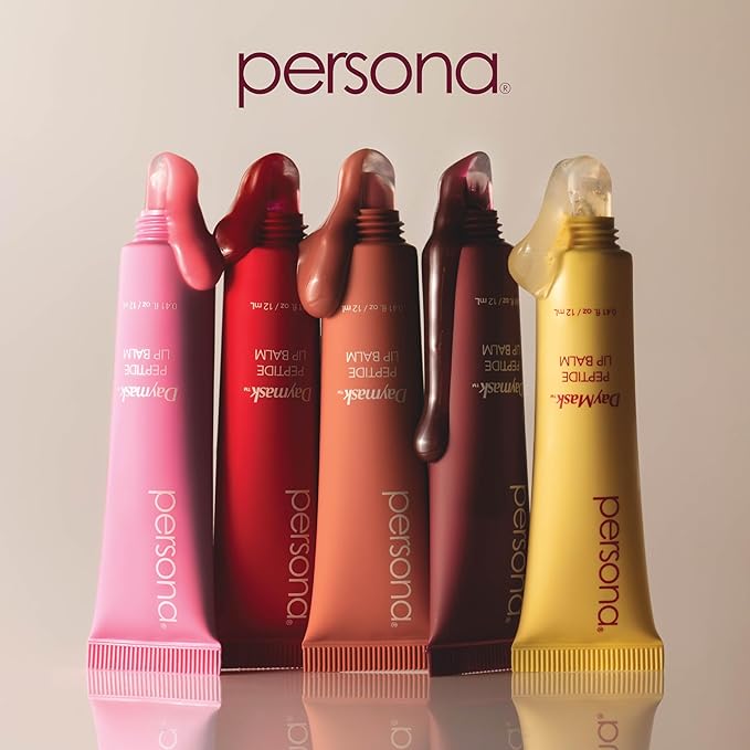 PERSONA Daymask Peptide Lip Balm | Rich, Glossy Hydration | With Oat Kernel Oil, Squalane & Peptide Complex | Vegan, Fragrance-Free, Sensitive-Lip Safe (0.3 oz) | Made in USA, Bubble