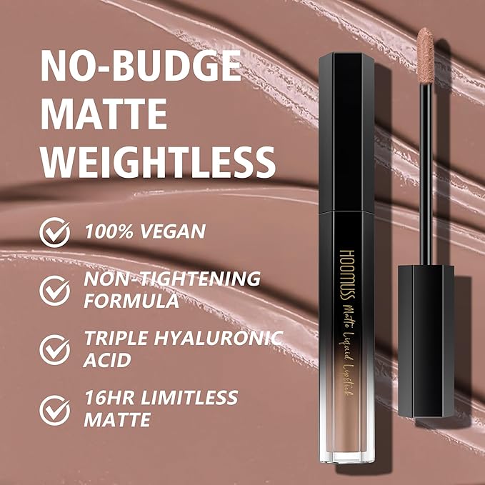 Red Lipstick Set Long Lasting 3Pc Matte Liquid Lipsticks for Women Non Transfer Smudgeproof Red Burgundy Nude Lipstick Kit Cruelty Free Lip Color, 13/47/61