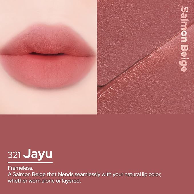 Unseen Blur Soft-matte Lip Tint Long-Lasting Stain, Blendable 3.2g, Holiday Stocking Stuffer, Winter Makeup Essentials (321 Jayu, 0.11 oz)