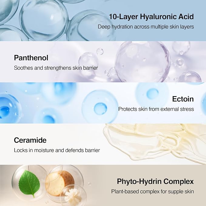 Deep Core Hydra Cream + Deep Core Hydra Ampoule | Korean Skincare Moisture Care Duo with Hyaluronic Acid, Lightweight Hydration for Dry or Combination Skin