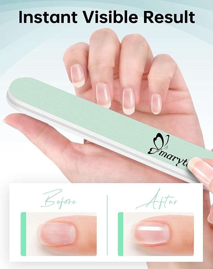 Maryton Nail Buffer and Shine Kit - 10pcs Nail Shine Buffer Blocks for Natural Nails Polisher Fingernail Buffer Buffing File 400 6000 Grit