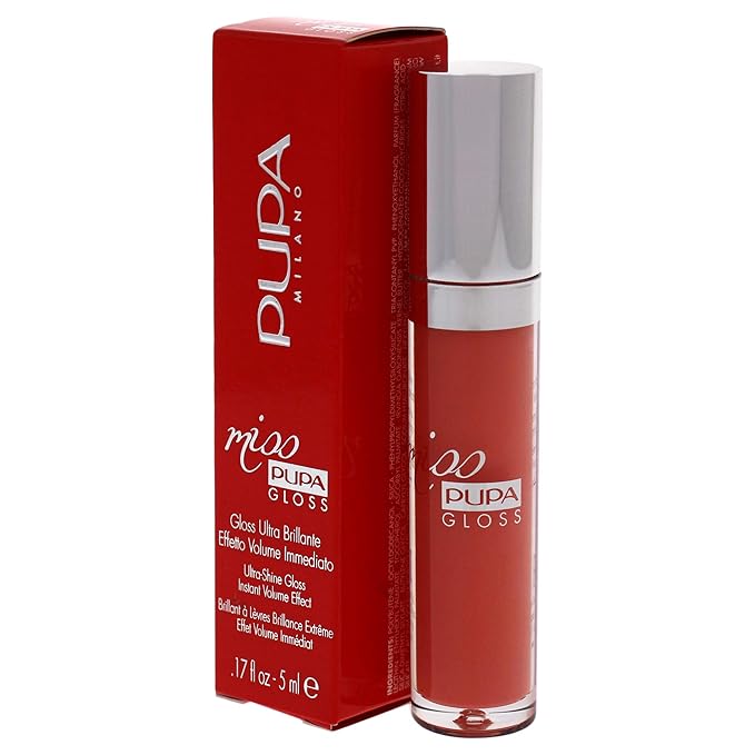 PUPA Milano Miss PUPA Milano Lip Gloss - Shiny, Smooth, Plump - Soft, Innovative Gel Texture - Glides Smoothly On Lips - For A Moisturizing And Volume Enhancing Effect - 202 Frosted Apricot - 0.17 OZ
