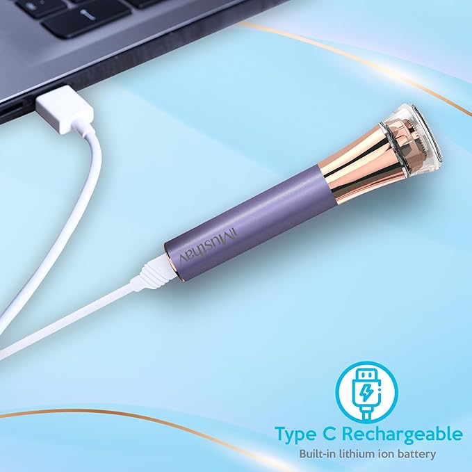 iMusthav Facial Hair Remover for Women | 18K Gold 20mm Dual Ring Head | 360° LED Light USB Rechargeable