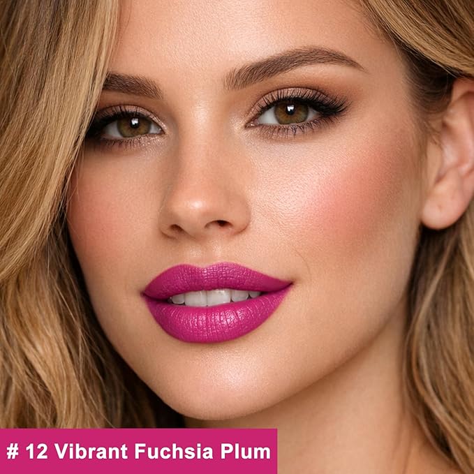 Hydrating Lipstick Cream Lip Crayon, Moisturizing Long-lasting Waterproof Stick for Women, High-Pigment Smooth Lip Liner & Tinted Lip Balm in One, Buildable Color with Natural Gloss Finish, 12