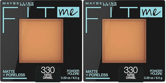 Maybelline Fit Me Matte + Poreless Pressed Face Powder Makeup, Toffee, 1 Count (Pack of 2)