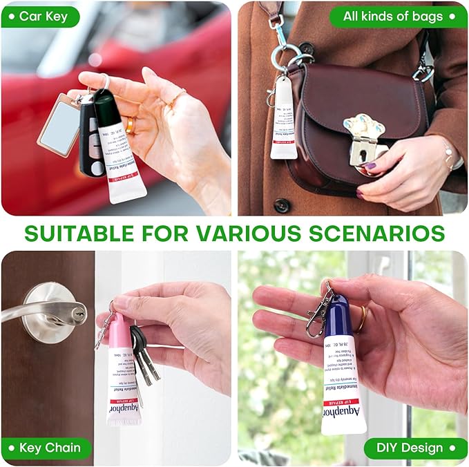 2 Pcs Keychain Holder for Aquaphor Lip Repair- Polypropylene Cap Accessory - Fit Lip Balm Keychain