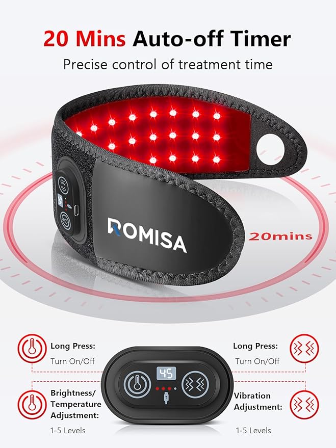 Red Light Therapy for Hand Wrist, 3000mAh Wireless Controller, Near Infrared Light Therapy Wrist Brace & Red Light Therapy Wrist Wrap Pad Wrist with Heat & Massage