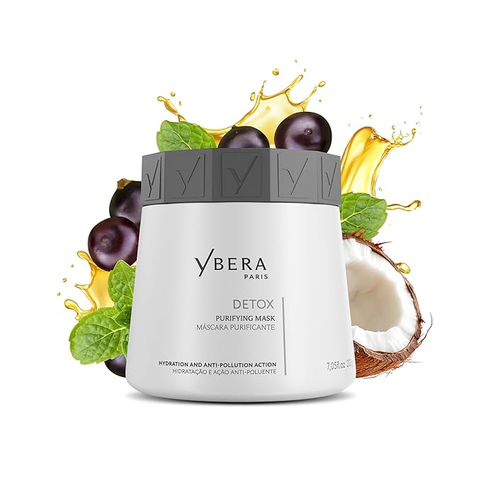 Ybera PuriOxy® Purifying Mask Scalp Scrub & Scalp Treatment, Detox Scalp Mask with Charcoal, Supports Clarifying Shampoo, Removes Build Up, Balances Scalp, Hydrates & Revitalizes Hair, 200g