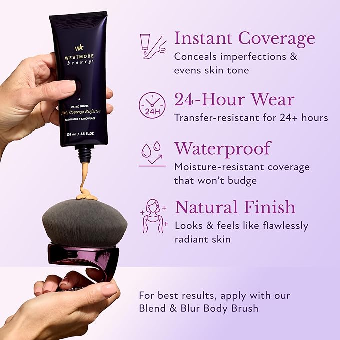 Westmore Beauty Body Coverage Perfector – Waterproof Leg & Body Makeup - Tattoo Cover Up Makeup - 7 Oz (Bronze Radiance