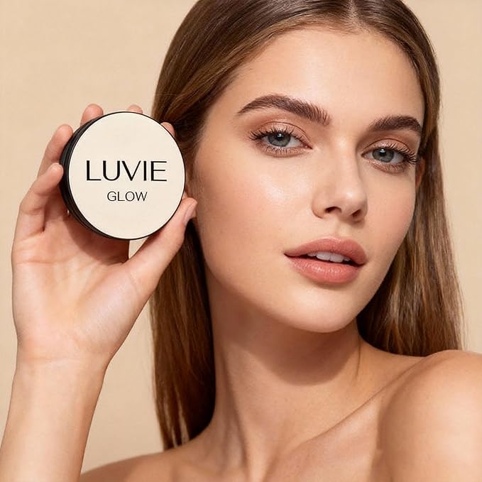2026 Luvie Glow Foundation Cushion, Mushroom Head Air Cushion CC Cream,Long Lasting Matte Concealer for All Skin Types (BRUMET BROWN)