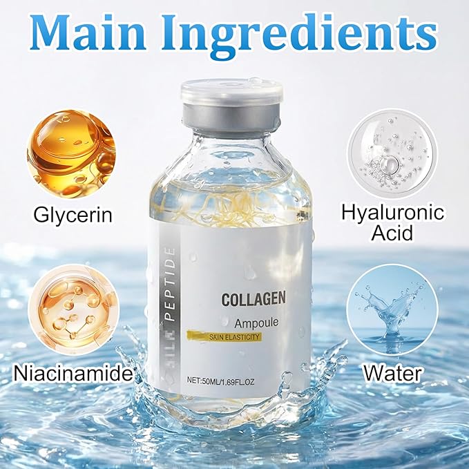 2PCS Peptide Lifting Ampoule,Silkptide Lifting Ampoule,Collagen Silkptide Lifting Serum, Korean Anti Aging Facial Essence for Face Lifting, Smoothing, Hydrating,50ML