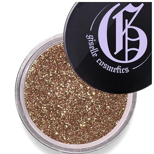 Chocolate Gold Mineral Loose Eye Shadow - Organic, Talc-Free, Metallic, Glitter & Shimmer Eyeshadow - Eye Cream & Makeup Palette with Brown, Copper, Gold Tones - Single & Palette