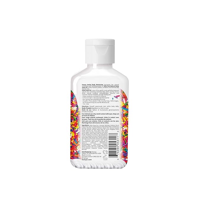 Hempz Body Lotion - Buttercream Vanilla Cake Celebration Limited Edition Daily Moisturizing Cream, Shea Butter, Aloe - Skin Care Products - Travel Size, 2.25 Oz