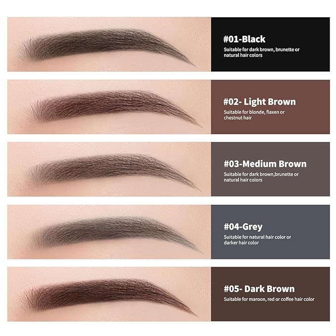 Berinist 12pcs Black Waterproof Eye Brow Pencils for Women, Retractable Dual-End Eyebrow Pencil with Brush, Triangular Tip Design, Easier to Define and Fill in Eyebrows for Natural Brow Shape