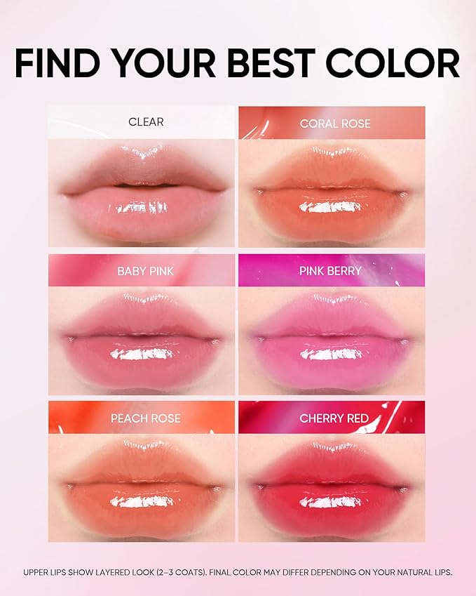 Hydrating Brightening Lip Serum, Smooth Tinted Lip Stain, Plumping Lip Gloss with Polypeptide Squalane, Moisturizing Balms, Brighten Dark Lips, Korean Beauty Makeup (05 Peach Rose)