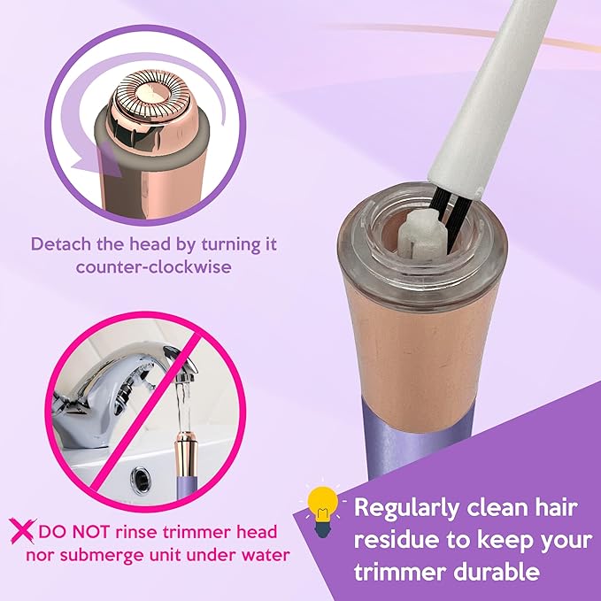 iMusthav Facial Hair Remover for Women – Painless 16mm Dual Ring Floating Head Blade, Portable, Electric Razor & Epilator for Flawless Face, Lips & Chin – with 18K Gold-Plated Head, 360° LED Light