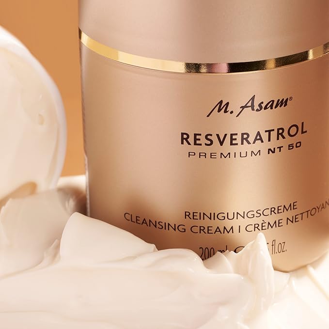 M. Asam Resveratrol Premium NT50 Cleansing Cream – Anti-Aging Facial Cleanser frees the skin from impurities & refreshes stressed, face wash for tired skin for a youthful glow, facial care, 6.76 Fl Oz