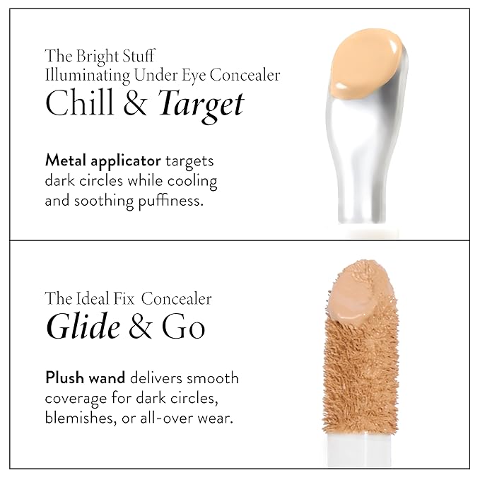 LAURA GELLER NEW YORK The Bright Stuff Illuminating Under Eye Concealer with Cooling Metal Tip - Light Coverage (01 Porcelain)