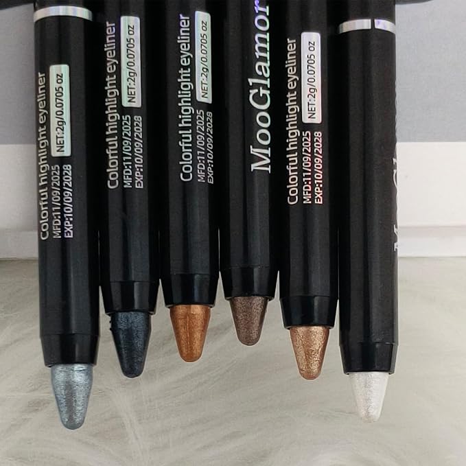 6 Pcs Eyeshadow Stick Shimmer Eye Shadow Set with Retractable and Blendable Eye Shadow Stick for Long-Lasting Colorful Eye Makeup